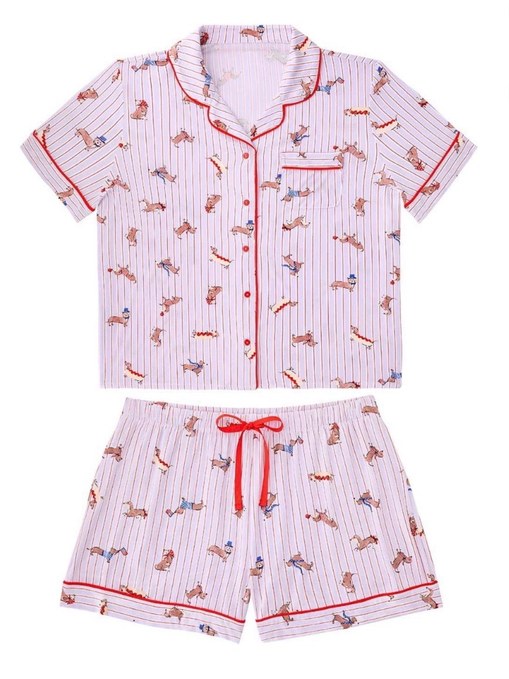 Women’s Dachshund Print Pajama Set XL